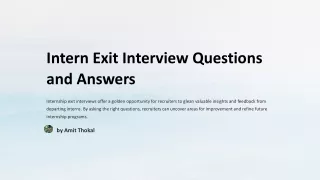 Intern Exit Interview Questions and Answers