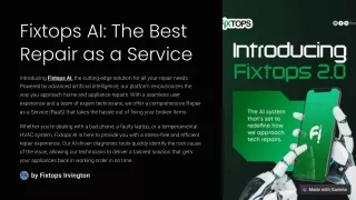 Fixtops AI; The Best Repair as a Service