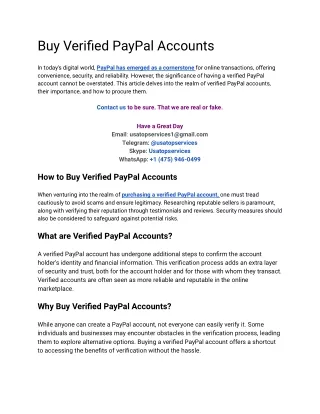 Buy Verified PayPal Accountss For Sell In 2025