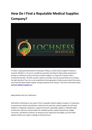 Lochness Medical - Rapid ResponseTM point of care diagnostics in the United Stat