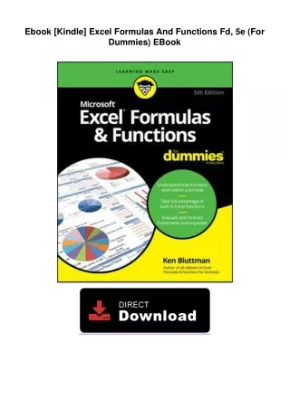 Ebook [Kindle]  Excel Formulas And Functions Fd, 5e (For Dummies) EBook