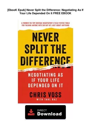 [EbooK Epub] Never Split the Difference: Negotiating As If Your Life Depended