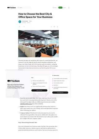 How to Choose the Best City & Office Space for Your Business