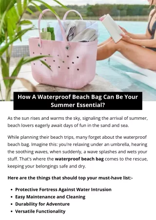 How A Waterproof Beach Bag Can Be Your Summer Essential?