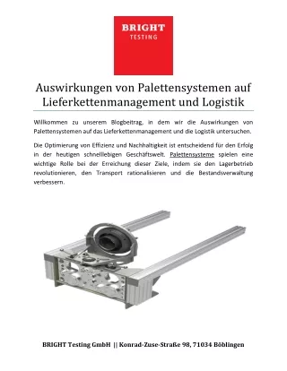 Auswirkungen von Palettensystemen auf Lieferkettenmanagement und Logistik