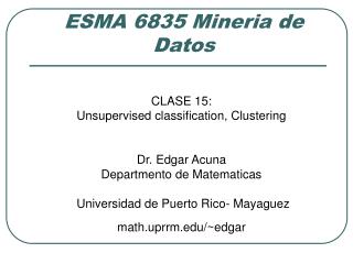 ESMA 6835 Mineria de Datos
