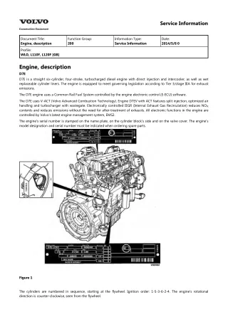 Volvo L120F Wheel Loader Service Repair Manual Instant Download