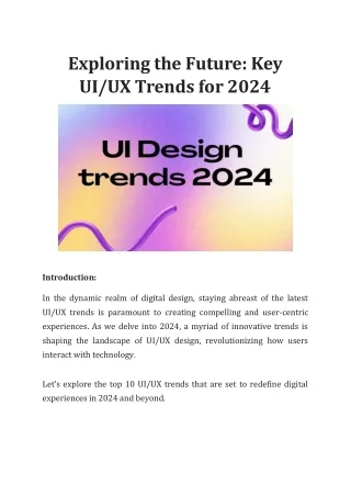 Exploring the Future-Key UI-UX Trends for 2024