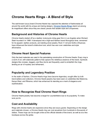 Chrome Hearts Rings - A Blend of Style