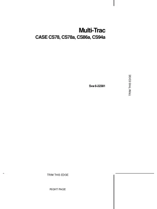 Case CS78 CS78a CS86a CS94a Multi-Trac Tractors Operator’s Manual Instant Download (Publication No.6-22381)