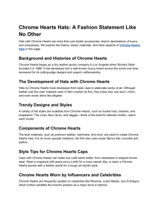 Chrome Hearts Hats_ A Fashion Statement Like No Other