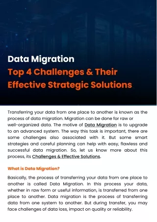 Data Migration Top 4 Challenges & Their Effective Strategic Solutions