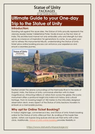 Ultimate Guide to your One-day Trip to the Statue of Unity