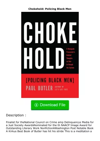 ❤️get (⚡️pdf⚡️) download Chokehold: Policing Black Men