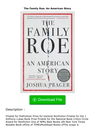 free read (✔️pdf❤️) The Family Roe: An American Story