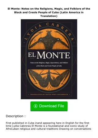 El-Monte-Notes-on-the-Religions-Magic-and-Folklore-of-the-Black-and-Creole-People-of-Cuba-Latin-America-in-Translation