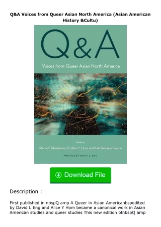 Download⚡ Q&A: Voices from Queer Asian North America (Asian American History & Cultu)