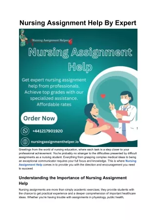 Nursing Assignment Help By Expert