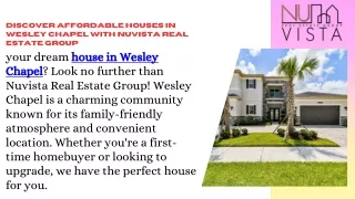 Find Your Dream Home in Wesley Chapel with Nuvista Real Estate Group