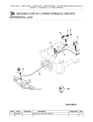 JCB TM220 Telescopic Wheeled Loader Parts Catalogue Manual (Serial Number 02128886-02129886)