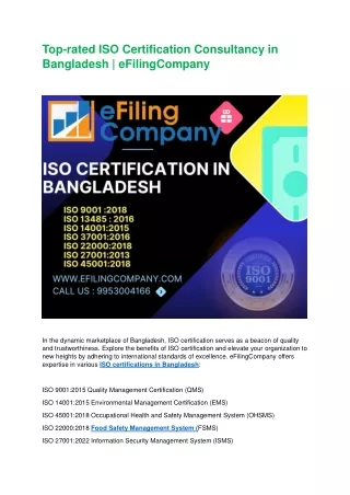 ISO Certification in Bangladesh