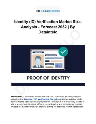 Identity (ID) Verification Market Size and Share