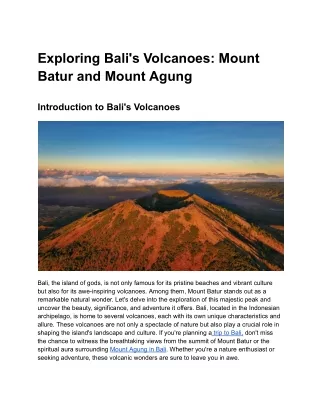 Exploring Bali's Volcanoes_ Mount Batur and Mount Agung