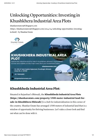 Unlocking Opportunities_ Investing in Khushkhera Industrial Area Plots