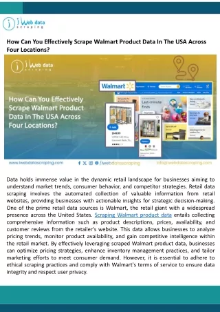 How Can You Effectively Scrape Walmart Product Data In The USA Across Four Locations.ppt