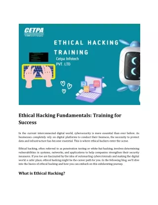 Ethical Hacking Fundamentals_ Training for Success