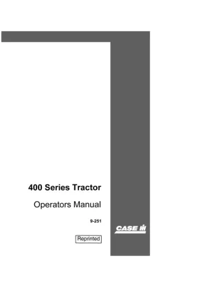 Case IH 400 Series 401 General Purpose Tractor Operator’s Manual Instant Download (Publication No.9-251)