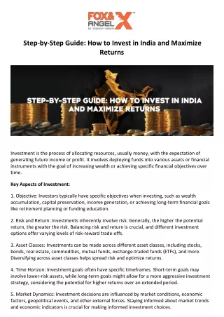 Step-by-Step Guide How to Invest in India and Maximize Returns