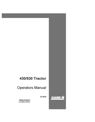 Case IH 430 530 Tractor Operator’s Manual Instant Download (Publication No.9-1914)