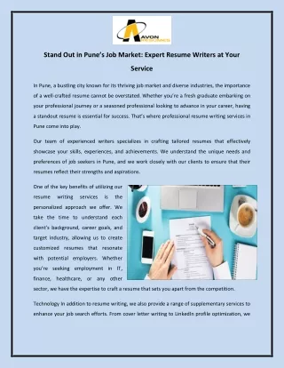 Stand Out in Pune Job Market Expert Resume Writers at Your Service