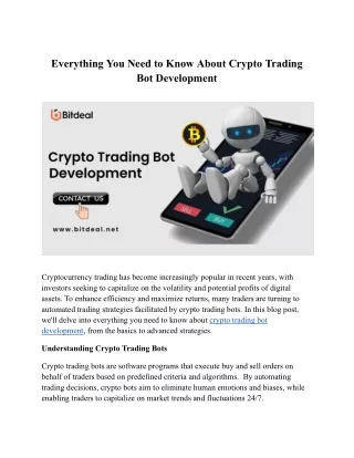 Everything You Need to Know About Crypto Trading Bot Development