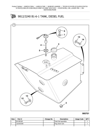 JCB TM310S Telescopic Wheeled Loader Parts Catalogue Manual (Serial Number 01781752-01782452)