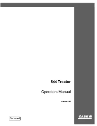 Case IH 544 Tractor Operator’s Manual Instant Download (Publication No.1084061R1)