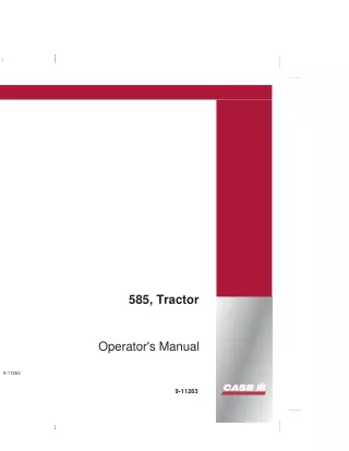 Case IH 585 Tractor Operator’s Manual Instant Download (Publication No.9-11263)