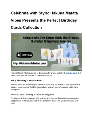 Celebrate with Style_ Hakuna Matata Vibes Presents the Perfect Birthday Cards Collection