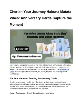 Cherish Your Journey_ Hakuna Matata Vibes' Anniversary Cards Capture the Moment