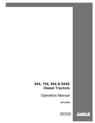 Case IH 644 744 844 & 844S Diesel Tractors Operator’s Manual Instant Download (Publication No.1091240R2)