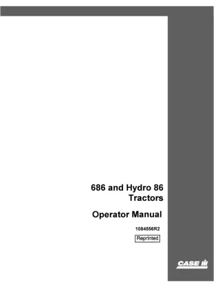 Case IH 686 and Hydro 86 Tractors Operator’s Manual Instant Download (Publication No.1084556R2)