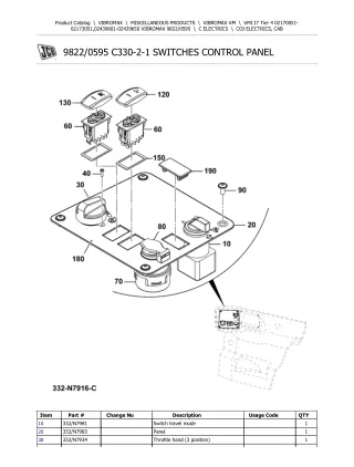 JCB VM117 Tier 4 VIBROMAX Parts Catalogue Manual (Serial Number 02439601-02439650)