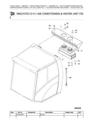 JCB VM132 D  PD (Tier 2) VIBROMAX Parts Catalogue Manual (Serial Number 01807300-01807999)