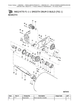 JCB VM132D TIER 3 VIBROMAX Parts Catalogue Manual (Serial Number 02900500-02900999)