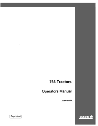 Case IH 766 Tractors Operator’s Manual Instant Download (Publication No.1084180R1)