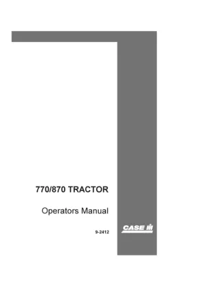 Case IH 770 870 Tractor Operator’s Manual Instant Download (Publication No.9-2412)