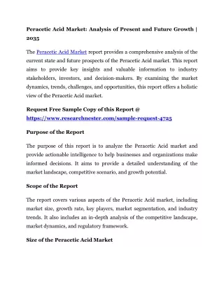 Peracetic Acid Market