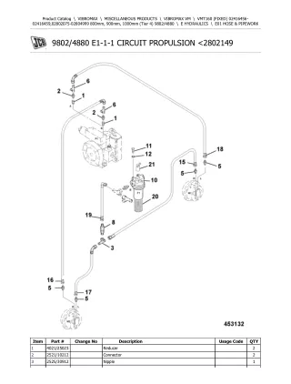 JCB VMT160 (FIXED) 800mm, 900mm, 1000mm (Tier 4) VIBROMAX Parts Catalogue Manual (Serial Number 02802075-02804999)