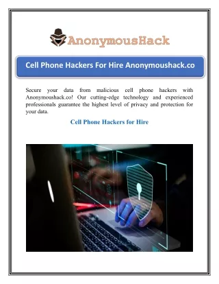 Cell Phone Hackers For Hire Anonymoushack.co